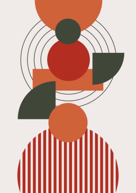 Abstract modern background. Backgrounds with geometric balancing shapes. Boho wall decor. Modern geometric compositions and forms. Posters with abstract shapes, vector