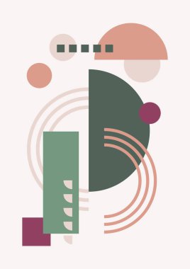 Abstract modern background. Backgrounds with geometric balancing shapes. Boho wall decor. Modern geometric compositions and forms. Posters with abstract shapes, vector