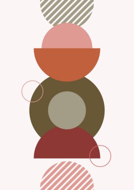 Abstract modern background. Backgrounds with geometric balancing shapes. Boho wall decor. Modern geometric compositions and forms. Posters with abstract shapes, vector