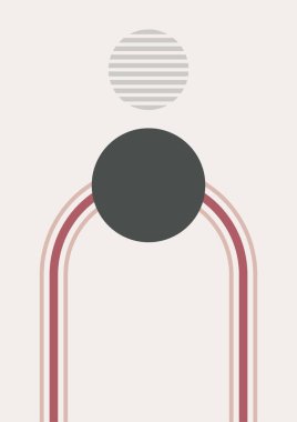 Abstract modern background. Backgrounds with geometric balancing shapes. Boho wall decor. Modern geometric compositions and forms. Posters with abstract shapes, vector