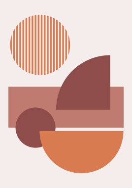 Abstract modern background. Backgrounds with geometric balancing shapes. Boho wall decor. Modern geometric compositions and forms. Posters with abstract shapes, vector