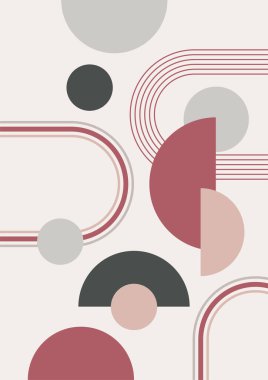 Abstract modern background. Backgrounds with geometric balancing shapes. Boho wall decor. Modern geometric compositions and forms. Posters with abstract shapes, vector