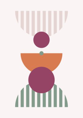 Abstract modern background. Backgrounds with geometric balancing shapes. Boho wall decor. Modern geometric compositions and forms. Posters with abstract shapes, vector