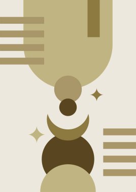 Soyut şekilli Modern Sanatlar koleksiyonu, hayvanlar, bitkiler. Estetik Modern Sanat, Boho Dekor, Minimalist Sanat. Düzenlenebilir Vektör çağdaş poster illüstrasyonu.