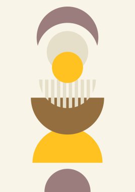 Soyut şekilli Modern Sanatlar koleksiyonu, hayvanlar, bitkiler. Estetik Modern Sanat, Boho Dekor, Minimalist Sanat. Düzenlenebilir Vektör çağdaş poster illüstrasyonu.