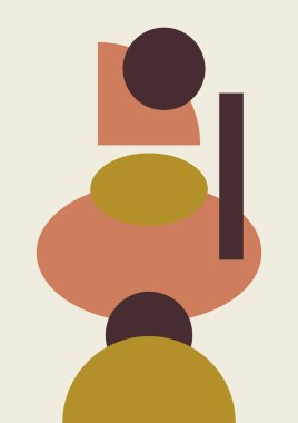 Soyut şekilli Modern Sanatlar koleksiyonu, hayvanlar, bitkiler. Estetik Modern Sanat, Boho Dekor, Minimalist Sanat. Düzenlenebilir Vektör çağdaş poster illüstrasyonu.