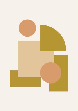 Soyut şekilli Modern Sanatlar koleksiyonu, hayvanlar, bitkiler. Estetik Modern Sanat, Boho Dekor, Minimalist Sanat. Düzenlenebilir Vektör çağdaş poster illüstrasyonu.