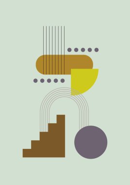 Soyut şekilli Modern Sanatlar koleksiyonu, hayvanlar, bitkiler. Estetik Modern Sanat, Boho Dekor, Minimalist Sanat. Düzenlenebilir Vektör çağdaş poster illüstrasyonu.