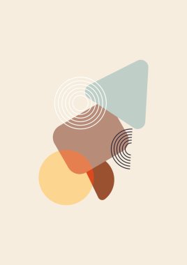 Soyut şekilli Modern Sanatlar koleksiyonu, hayvanlar, bitkiler. Estetik Modern Sanat, Boho Dekor, Minimalist Sanat. Düzenlenebilir Vektör çağdaş poster illüstrasyonu.