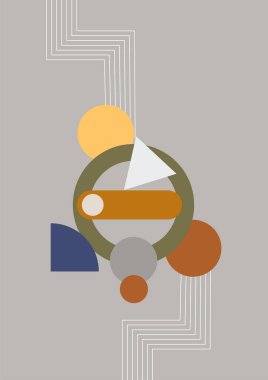 Soyut şekilli Modern Sanatlar koleksiyonu, hayvanlar, bitkiler. Estetik Modern Sanat, Boho Dekor, Minimalist Sanat. Düzenlenebilir Vektör çağdaş poster illüstrasyonu.