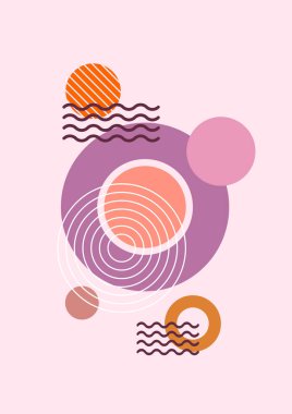 Modern minimalist soyut estetik çizimler. Bohem tarzı duvar dekoru. Çağdaş sanatsal posterlerin koleksiyonu.