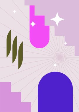 Modern minimalist soyut estetik çizimler. Bohem tarzı duvar dekoru. Çağdaş sanatsal posterlerin koleksiyonu.