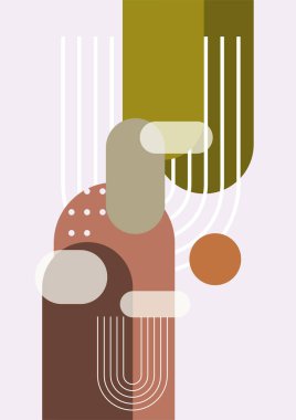 Modern minimalist soyut estetik çizimler. Bohem tarzı duvar dekoru. Çağdaş sanatsal posterlerin koleksiyonu.