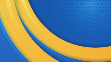 Mavi ve sarı üçgen çizgiler ve dalgalar soyut arkaplan vektör tasarımı modern ve gelecekçi kurumsal konsept ile