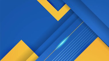 Mavi ve sarı üçgen çizgiler ve dalgalar soyut arkaplan vektör tasarımı modern ve gelecekçi kurumsal konsept ile