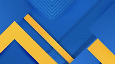 Mavi arkaplan ve soyut olarak turuncu ve sarı kompozisyon. Sancaklar için, bayrak şablonu. Vektör soyut grafik tasarım sancak deseni sunum arkaplan şablonu.