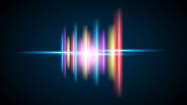 Modern soyut yüksek hızlı teknoloji hareketi. Karanlık arka planda hareket bulanıklığı olan dinamik hareketli ışık izleri. Fütürist, afiş veya poster tasarımı için teknoloji deseni.