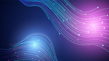 Hızla hareket eden ışık çizgilerinin soyut arkaplanı. Renkli dinamik hareket. Sancak ya da poster tasarımı için teknoloji hızı modeli. Vektör illüstrasyonu