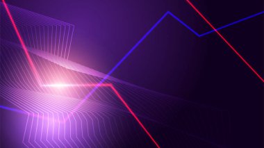 Modern yüksek hızlı ışık efekti. Mavi arka planda teknolojik fütüristik dinamik hareket. Pankart ya da poster tasarımı konsepti için hareket deseni.