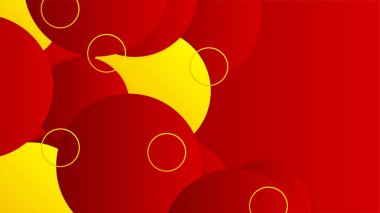 İnce çerçeve, soyut noktalar, geometrik şekiller ve çizgilerle kırmızı turuncu ve sarı geometrik vektör arka planı. İş sunum şablonu arka planı için