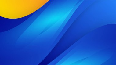 Modern mavi ve sarı bayrak yıldızı yarım ton ve podyum tasarım arka planı. Sunum tasarımı, el ilanı, sosyal medya kapağı, afiş, ulus festivali afişi için modaya uygun renge sahip soyut arkaplan