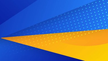 Sunum tasarımı, el ilanı, sosyal medya kapağı, web pankartı ve teknoloji afişi için modern moda taze rengine sahip soyut mavi turuncu ve sarı arkaplan