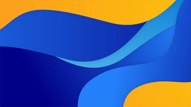 Sunum tasarımı, el ilanı, sosyal medya kapağı, web pankartı ve teknoloji afişi için modern moda taze rengine sahip soyut mavi turuncu ve sarı arkaplan