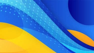 Soyut arkaplan modern kağıt kesim grafiği. Vektör soyut arkaplan tasarımı, parlak poster, afiş sarısı, mavi, gri arkaplan vektörü illüstrasyonu.