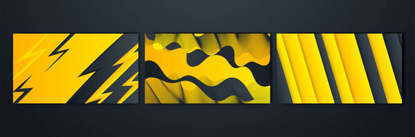 Black and yellow overlap background. Texture with dark metal pattern. Modern overlap dimension vector design.