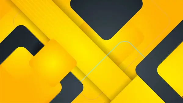 Zwarte Gele Abstracte Banner Achtergrond — Stockvector