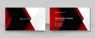 Modern kırmızı ve siyah kart tasarım şablonu basit minimalist profesyonel kurumsal konsept