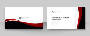 Modern kırmızı ve siyah kart tasarım şablonu basit minimalist profesyonel kurumsal konsept