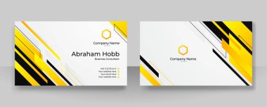 Profesyonel şirket ve minimalist tasarım şablonlu modern siyah ve turuncu sarı kartvizit.