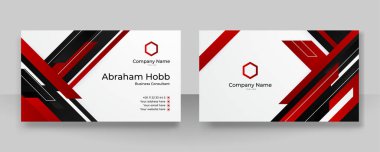 Modern kırmızı ve siyah kart tasarım şablonu basit minimalist profesyonel kurumsal konsept