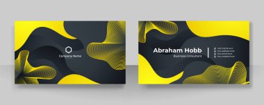 Profesyonel şirket ve minimalist tasarım şablonlu modern siyah ve turuncu sarı kartvizit.