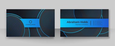 Modern mavi ve siyah kartvizit tasarımı ve profesyonel kurumsal konsept