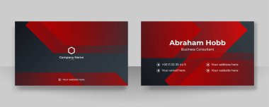Modern kırmızı ve siyah kart tasarım şablonu basit minimalist profesyonel kurumsal konsept