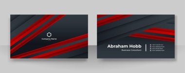 Modern kırmızı ve siyah kart tasarım şablonu basit minimalist profesyonel kurumsal konsept