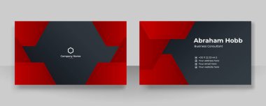 Modern kırmızı ve siyah kart tasarım şablonu basit minimalist profesyonel kurumsal konsept