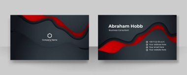 Modern kırmızı ve siyah kart tasarım şablonu basit minimalist profesyonel kurumsal konsept