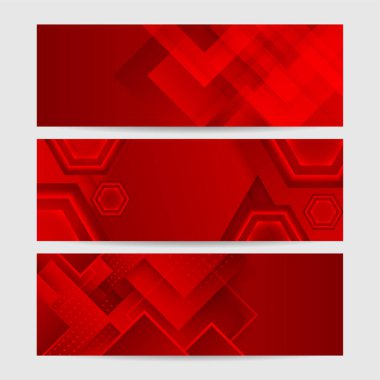 Soyut kırmızı pankart arkaplanı. Vektör soyut grafik tasarım sancak deseni sunum arkaplan şablonu.