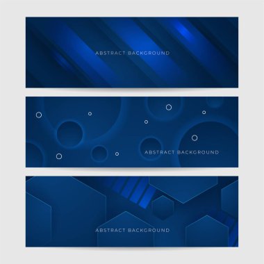 Minimum geometrik mavi afiş arkaplan soyut tasarımı. Vektör soyut grafik tasarım pankart şablonu.