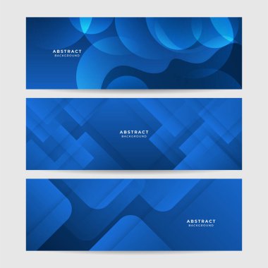 Modern mavi soyut web afişi yaratıcı arkaplan tasarımı