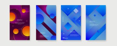 Metin için kopya alanı olan asgari moda tarzında soyut yaratıcı arka planların vektör kümesi - sosyal medya hikayeleri için tasarım şablonları. Sosyal medya pazarlaması, reklamları, posterleri için soyut arkaplan