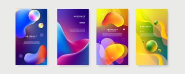 Sosyal ağlar ve vektör illüstrasyonları için modaya uygun bir şablon. Sosyal medya için özgeçmiş tasarla.