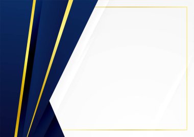 İş sunumu tasarım şablonu için modern mavi ve altın soyut arkaplan