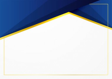 İş sunumu tasarım şablonu için modern mavi ve altın soyut arkaplan