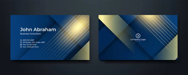 stock vector Modern luxury blue and gold business card design template. Modern Business Card - Creative and Clean Business Card Template. Luxury business card design template. Vector illustration