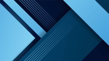 Soyut mavi şekilli arka plan çizgi kare ve modern teknoloji geometrik desenli. Vektör soyut grafik tasarım sancak deseni sunum arkaplan şablonu.