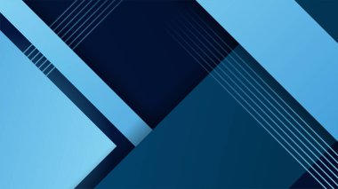 Soyut mavi şekilli arka plan çizgi kare ve modern teknoloji geometrik desenli. Vektör soyut grafik tasarım sancak deseni sunum arkaplan şablonu.